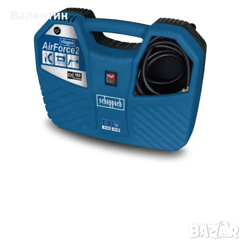 Мини компресор за въздух Scheppach Airforce 2, 1100 W, 180 л/мин, 8 бара, снимка 2 - Компресори - 50892628