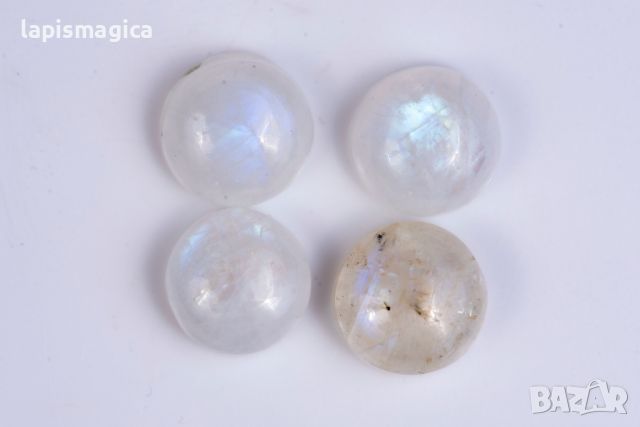 4 броя лунен камък 9mm 11.7ct кръгли кабошони #3, снимка 1 - Други - 45769948
