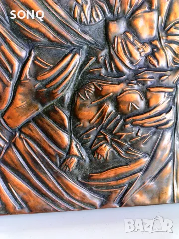 Страхотна Стара Медна Икона, снимка 4 - Икони - 49641000