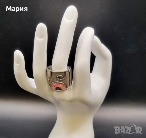 СРЕБЪРЕН ПРЪСТЕН, снимка 2 - Пръстени - 53565075