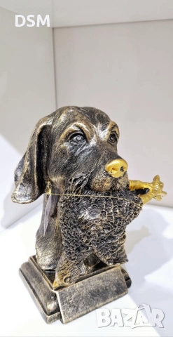 нова Статуетка Куче с Птица Фигура - Декорация за Ловец 20см, снимка 6 - Статуетки - 51729172
