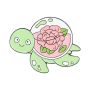 Значка : Turtle - Plant Flower 