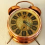 Часовник будилник KIENZLE меден корпус с камбанки работещ, снимка 9