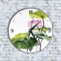 Стенен Часовник - Розово Цвете Красиви Листа Арт, снимка 1 - Стенни часовници - 45824185