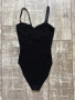 Zara zara еластично рипс рипсено фабрично плетиво черно класическо изчистено черно боди тип бюстие  , снимка 1