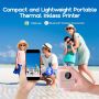 HooySprs Преносим термичен мини фотопринтер безмастилен Bluetooth, 13 ролки етикети и 5 молива,розов, снимка 5