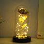  Вечна златна роза в стъкленица с LED светлина, снимка 6