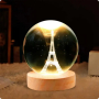 LED Светеща кристална топка/лампа, 3D сензорна - Кулата Айфел, снимка 1 - Настолни лампи - 45036153