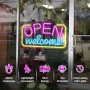 Нова LED неонова табела Open Welcome, 10 нива яркост, USB Знак отворено, снимка 6