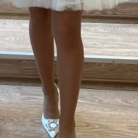 сватбени обувки с ток 8 см, снимка 2 - Дамски обувки на ток - 44780215
