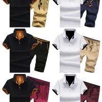 Мъжки летен комплект от две части, къси панталони и риза, 9цвята , снимка 1 - Други - 45266422