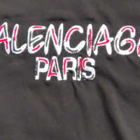 Balenciaga нова черна тениска с бродерия, снимка 5 - Тениски - 44940032