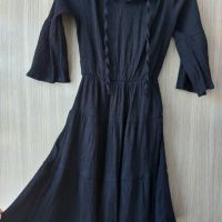 Дамска черна рокля с дълги ръкави, снимка 2 - Рокли - 45269553