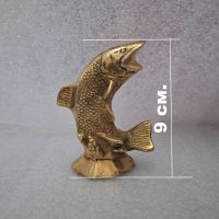 Месингова статуетка Риба "Сьомга" , снимка 2 - Статуетки - 45446367