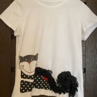 Тениска с 3д котка, снимка 1 - Тениски - 44985636