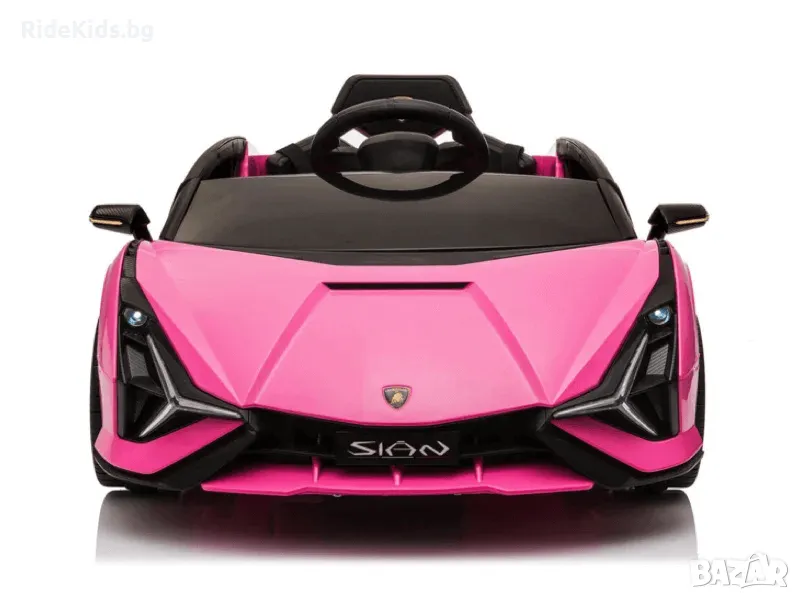 Lamborghini Sian 12V – Детска акумулаторна кола, Розова, EVA гуми, снимка 1
