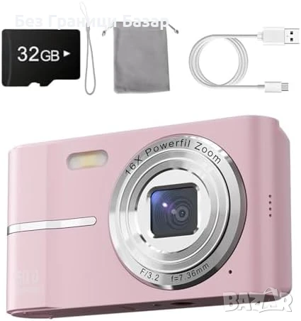 Нова Влог камера 50MP с zoom и светкавица + карта памет 32GB Фотоапарат, снимка 1