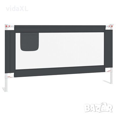 vidaXL Ограничител за бебешко легло, тъмносив, 160x25 см, плат（SKU:10230, снимка 1