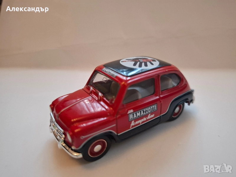 Fiat 600 Ramazzotti червена мащаб 1:43 играчка количка модел, снимка 1