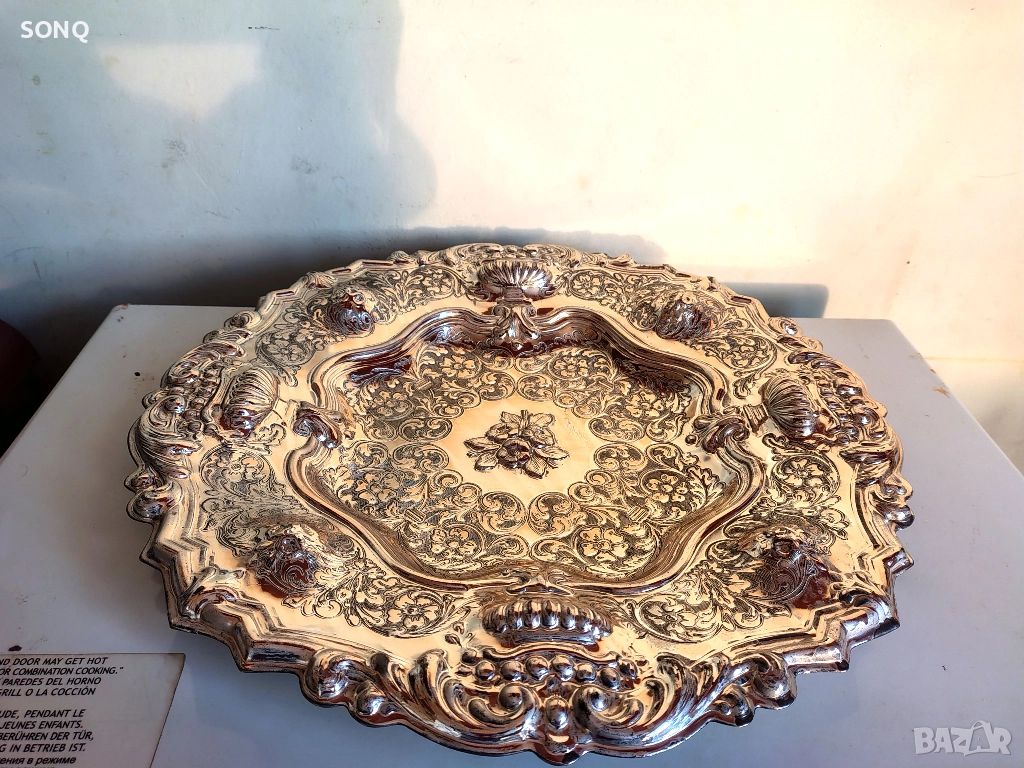 Прекрасна Италианска Посребрена Фруктиера, снимка 1