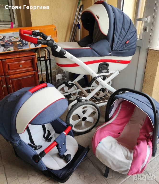 Използвана бебешка количка Adamex Marcello 3в1, снимка 1