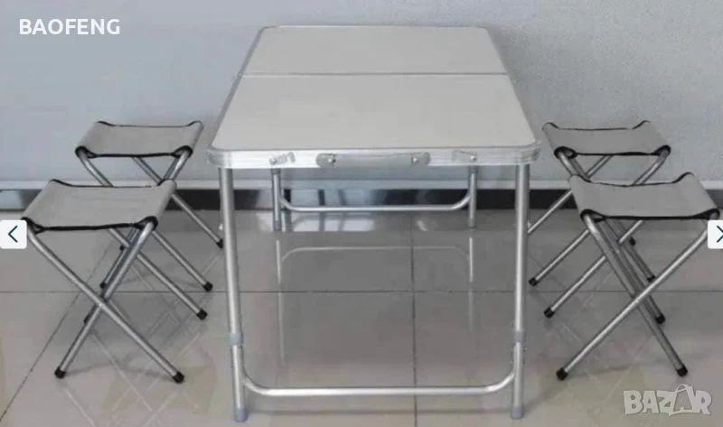 №1  Промоция Нови Компект Сгъваема Маса и 4 Стола Malatec от алуминии ULTRA от вносител , снимка 1