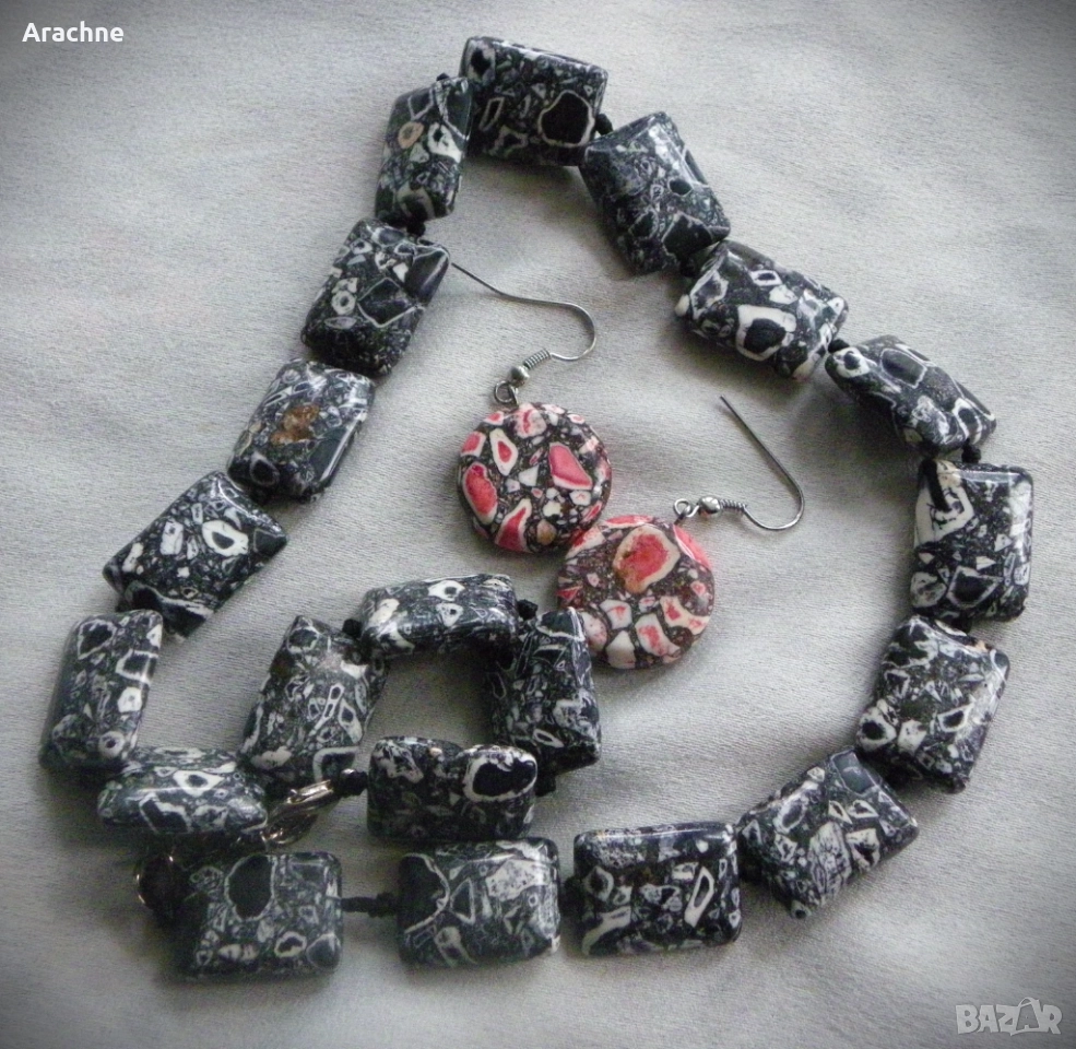 Колие и обици от кости на динозаври-dinobone, снимка 1