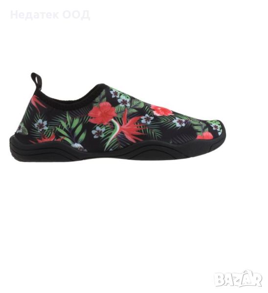 Дамски,черни плажни,обувки на цветя,40-41, снимка 1