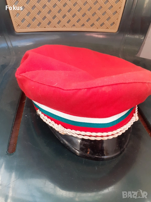 Стара студентска, ученическа фуражка, шапка етикет - Соц., снимка 1