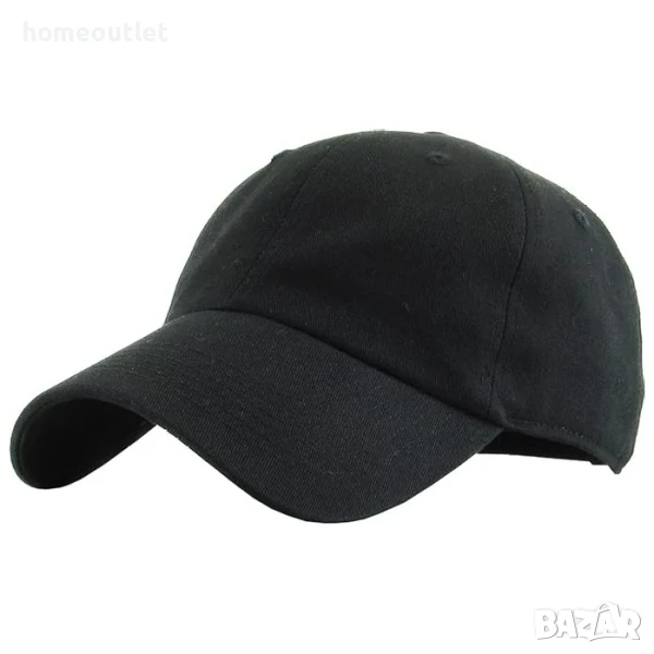 ПРОМОЦИЯ Класическа бейзболна шапка от памук в черно BASEBALL CAP X001BT35Y5, снимка 1