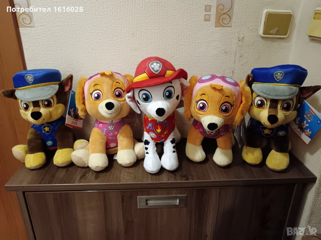 Плюшени играчки на Пес Патрул. Чейс,Маршал и Скай., снимка 1