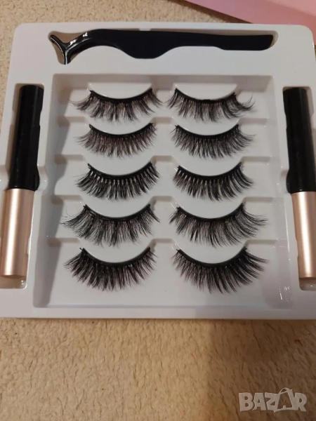   5 чифта магнитни изкуствени мигли с очна линия , снимка 1