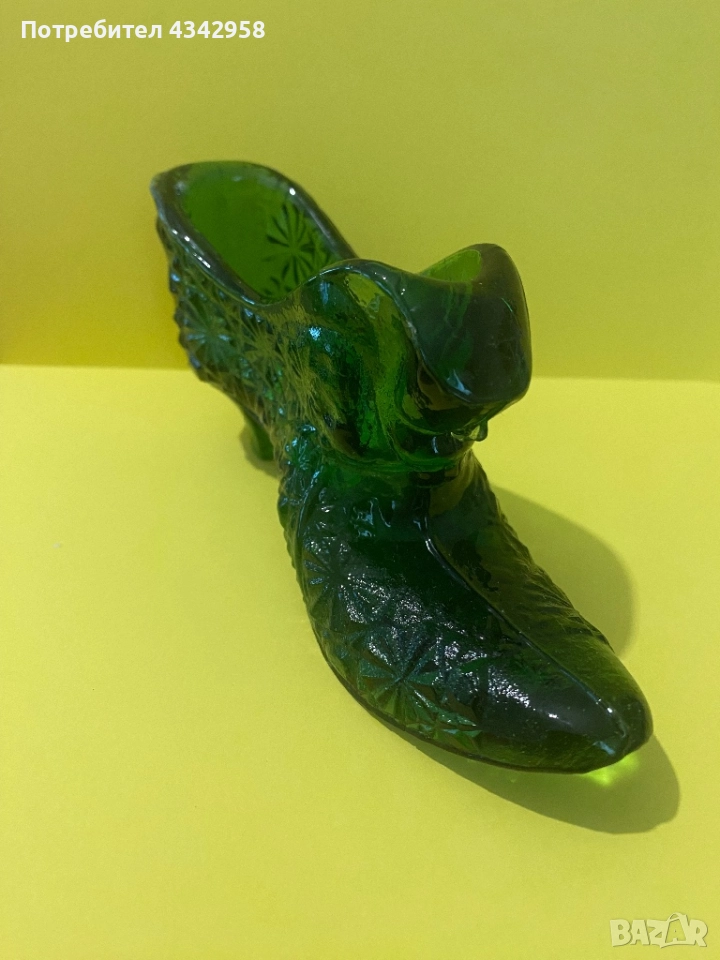 Винтидж стъклена декоративна обувка. 1950-те.Германия., снимка 1