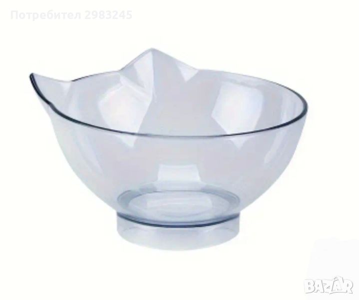Прозрачна наклонена купа за вода за домашни любимци , снимка 1