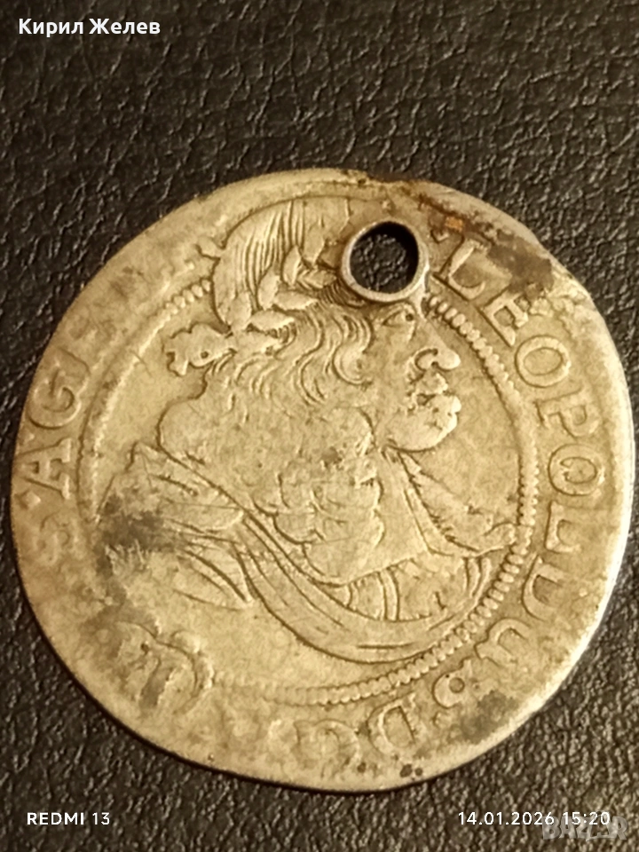 Сребърна монета 6 кройцера Леополд първи Австрия за КОЛЕКЦИЯ 53021, снимка 1