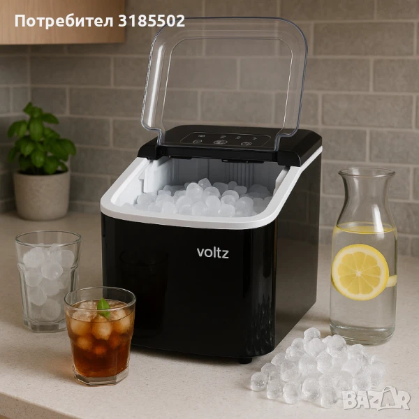 Ледогенератор Voltz, 100W~120W, 12кг./24ч., 1.3л., Черен или бял, снимка 1