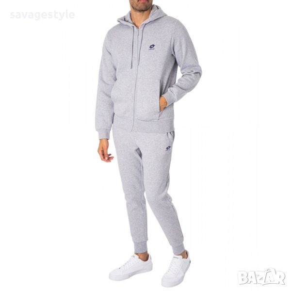 Мъжки спортен екип LOTTO Hooded Training Track Suit Melange Grey, снимка 1