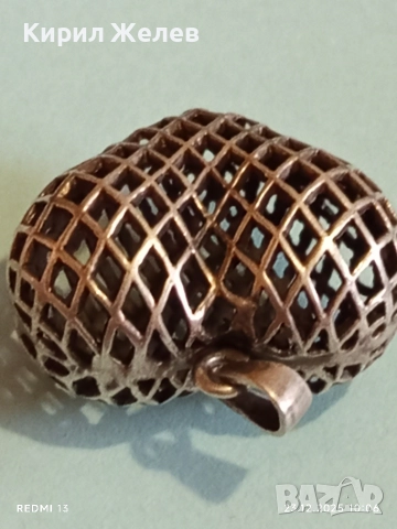 Арт сърцевиден сребърен медальон пендант финна ръчна изработка 40194, снимка 8 - Колиета, медальони, синджири - 52881918