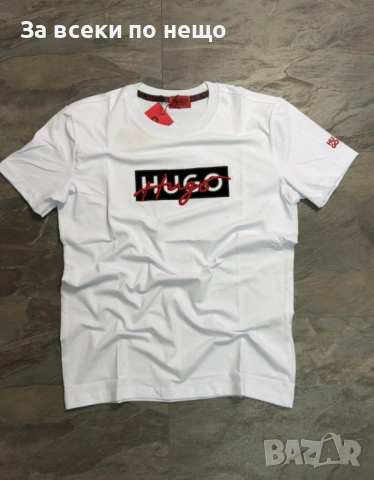 Hugo Boss Мъжка Бяла Тениска👕Мъжка Блуза С Къс Ръкав В Бял Цвят Код NGHSP80
