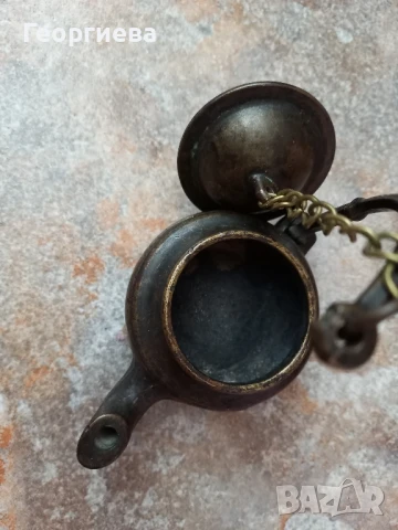 Малко ново, масивно бронзово кандило, снимка 5 - Антикварни и старинни предмети - 50723394