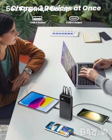 Нова Външна батерия 20000mAh 22.5W бързо зареждане за телефон и таблет, снимка 6 - Външни батерии - 52145151