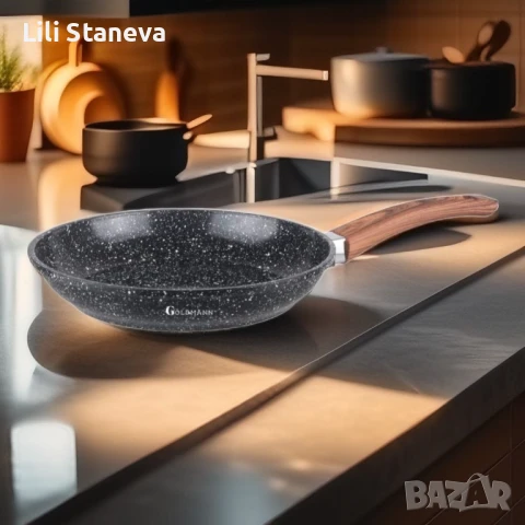 Тиган Goldmann GM-0420, 20/24/28см., Лят алуминий, Керам. покр., Индукция. , снимка 4 - Съдове за готвене - 51119359