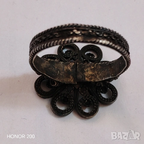 Винтидж сребърен пръстен филигран. , снимка 6 - Пръстени - 53582335