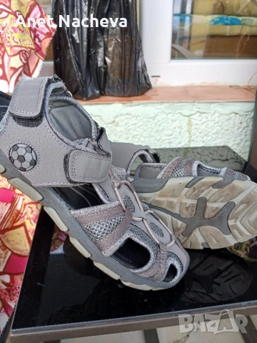 Сандали спортни, тип маратонки, сиви, снимка 5 - Сандали - 52351119