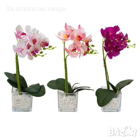 Изкуствена орхидея в кашпа, 3 цвята Код P2121