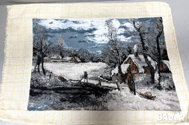 Ушит Гоблен "Зимна разходка"-35 см х 24,5 см