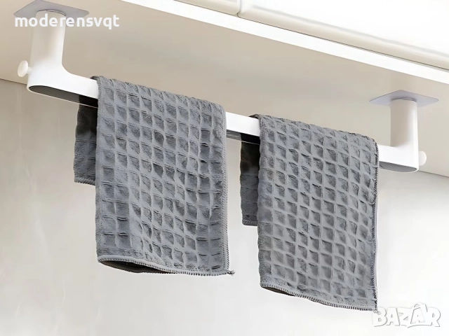 Стенен поставка за кърпи кухня и баня лесен монтаж без пробиване, снимка 4 - Закачалки - 52829715