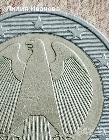 Две евро 2002г серия А нецентрирана , снимка 2 - Нумизматика и бонистика - 54300606