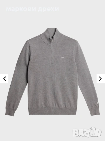 J.LINDEBERG Kian Tour Merino Half Zip Grey Melange L, снимка 4 - Пуловери - 53166439