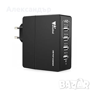 USB зарядно за 4 устройства/телефони/таблети